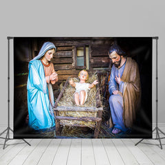 Lofaris Nativity Virgin Mary Joseph Photo Christmas Backdrop