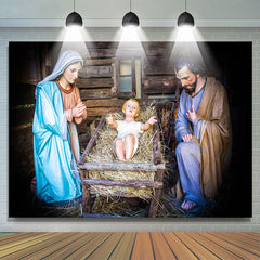 Lofaris Nativity Virgin Mary Joseph Photo Christmas Backdrop