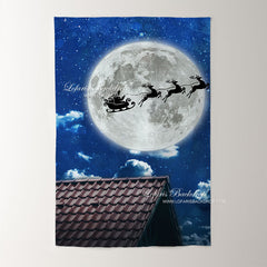 Lofaris Reindeer Sleigh Moon Roof Christmas Photo Backdrop