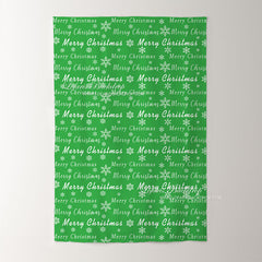 Lofaris Merry Christmas Snowflake Green Photoshoot Backdrop