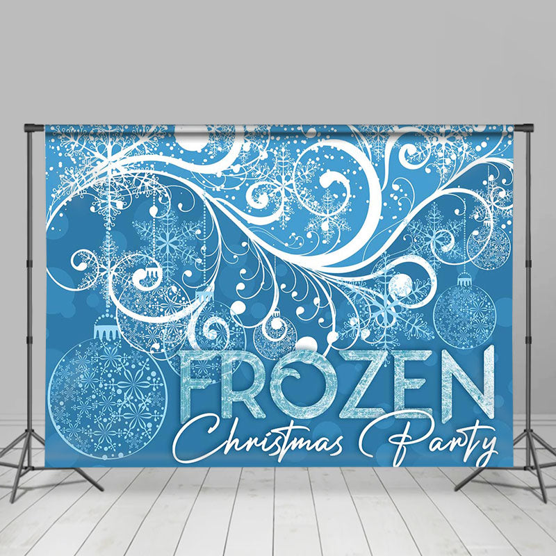 Lofaris Blue White Snow Ball Frozen Christmas Party Backdrop