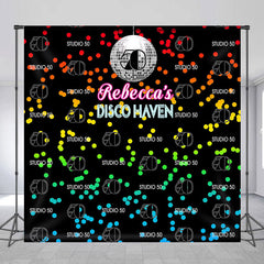 Lofaris Disco Haven Studio Custom Name 50th Birthday Backdrop