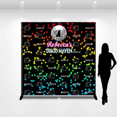 Lofaris Disco Haven Studio Custom Name 50th Birthday Backdrop