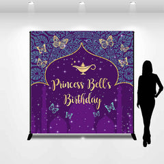 Lofaris Blue Mandala Glitter Purple Custom Birthday Backdrop