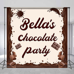 Lofaris Personalized Brown Chocolate Liquid Beige Party Backdrop