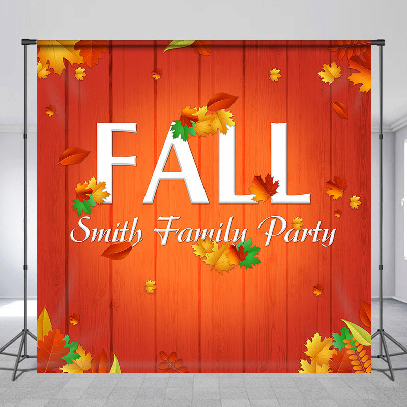 Lofaris Personalized Maples Wood Fall Family Party Backdrop