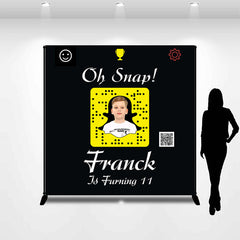 Lofaris Personalized Oh Snap Black Photo 11th Birthday Backdrop