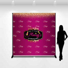 Lofaris Personalized Magenta Repeat Glamour Party Backdrop