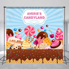 Lofaris Personalized Blue Shine Candyland Icecream Backdrop