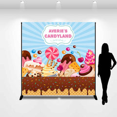 Lofaris Personalized Blue Shine Candyland Icecream Backdrop