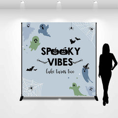 Lofaris Spooky Vibes Ghost Twins Custom 2nd Birthday Backdrop