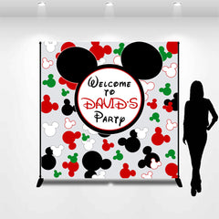 Lofaris Personalized Name Cartoon Mouse Birthday Backdrop