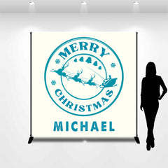 Lofaris Custom Name Signet Elk Merry Christmas Backdrop