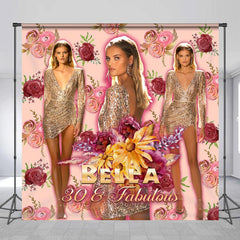 Lofaris Fabulous Floral Custom Photo 30th Birthday Backdrop