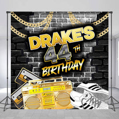 Lofaris Hip Hop Style Brick Wall Custom 44th Birthday Backdrop