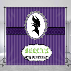 Lofaris Purple Witch Customized Name 4th Birthday Backdrop