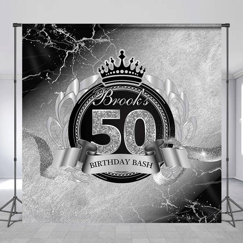 Lofaris Abstract Texture Grey Custom 50th Birthday Backdrop