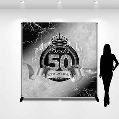 Lofaris Abstract Texture Grey Custom 50th Birthday Backdrop