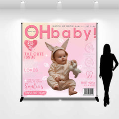 Lofaris Custom Photo Magazine Cover 1st Birthday Backdrop