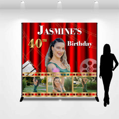 Lofaris Customized Photo Red Film 40th Birthday Backdrop