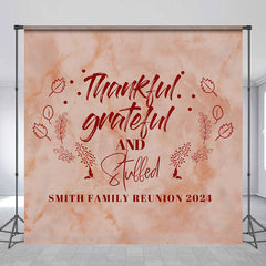 Lofaris Custom Name Marble Texture Thanksgiving Backdrop