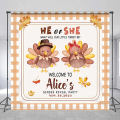 Lofaris Personalized Name Fowl Fall Gender Reveal Backdrop