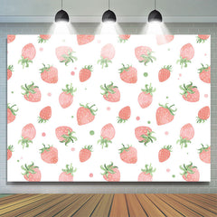 Lofaris Full Of Pink Strawberries Happy Birthday Backdrop