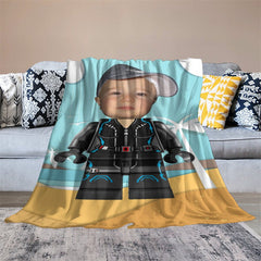 Lofaris Personalized Photo Face Coastal Block Soldier Blanket