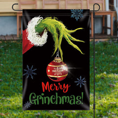 Lofaris Green Monster Snowflakes Merry Christmas Garden Flag