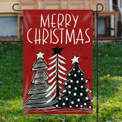 Lofaris Red Xmas Tree Burlap Merry Christmas Garden Flag