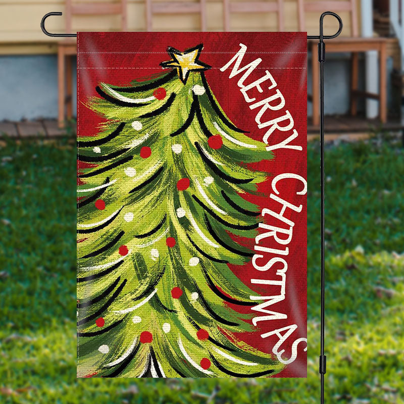 Lofaris Xmas Tree Winter Holiday Merry Christmas Garden Flag