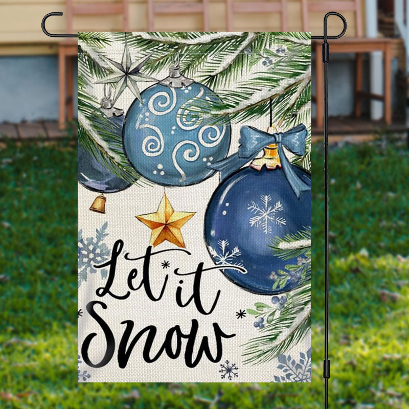 Lofaris Let It Show Blue Bauble Plant Christmas Garden Flag