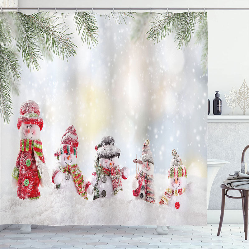 Lofaris Winter Snowy Snowflake Christmas Shower Curtain