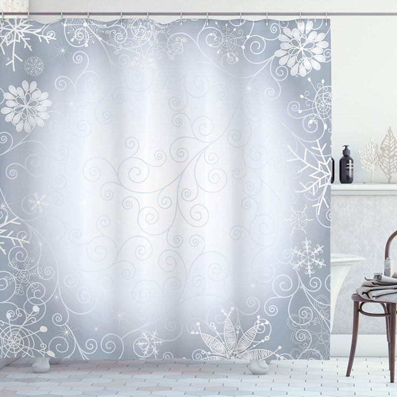 Lofaris Snowflake Pattern Vignetting Winter Shower Curtain