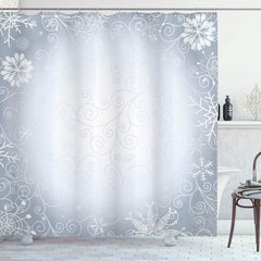 Lofaris Snowflake Pattern Vignetting Winter Shower Curtain