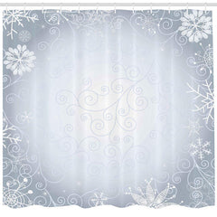 Lofaris Snowflake Pattern Vignetting Winter Shower Curtain