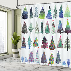 Lofaris Various Xmas Tree Pattern Christmas Shower Curtain