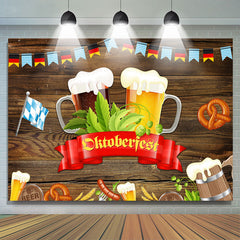 Lofaris German Flags Octoberfest Beer Festival Wood Backdrop