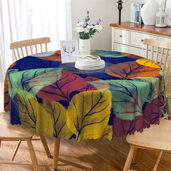 Lofaris Fallen Leaves Autumn Theme Round Tablecloth