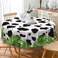 Lofaris Cute Cow Pattern With Grass Round Tablecloth