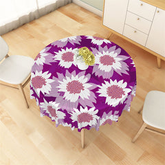 Lofaris Purple Flowers Spring Theme Round Tablecloth