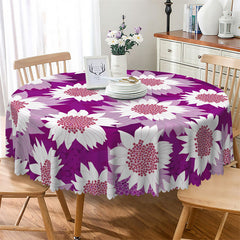 Lofaris Purple Flowers Spring Theme Round Tablecloth