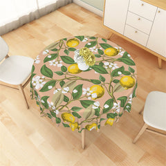 Lofaris Round Lemon Tree Cute Floral Tablecloth