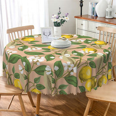 Lofaris Round Lemon Tree Cute Floral Tablecloth