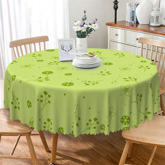 Lofaris Round Greeny Falling Leaves Floral Tablecloth