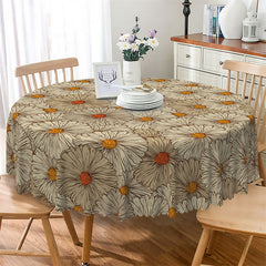 Lofaris Embossed Daisy Effect Lovely Round Tablecloth