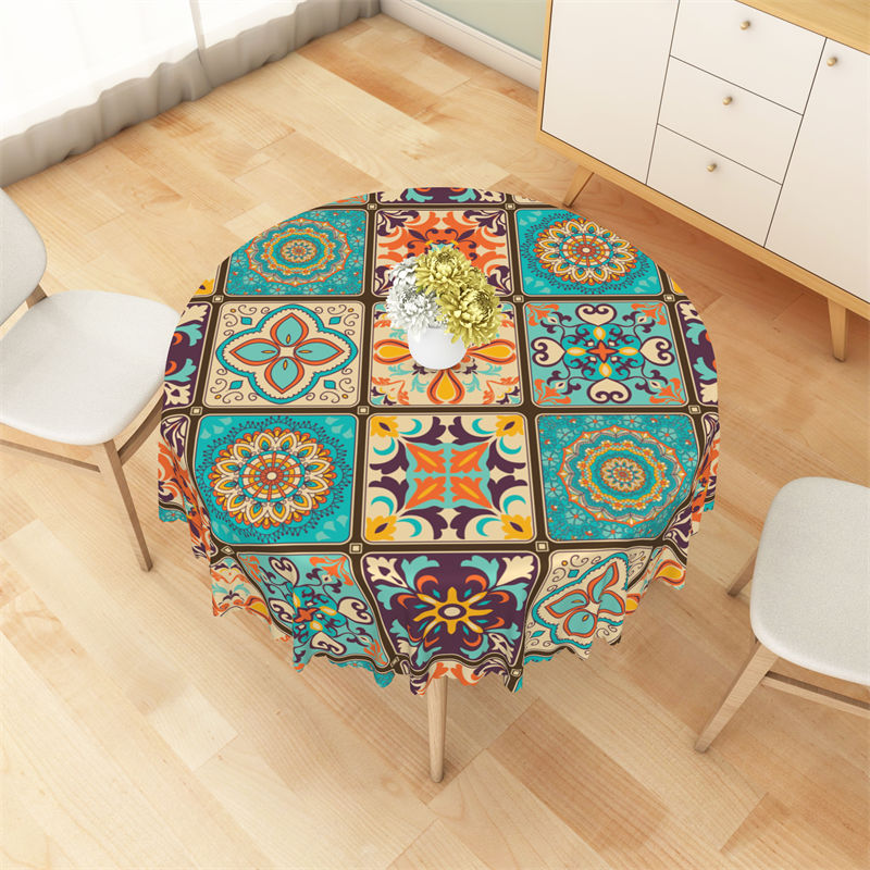 Lofaris Bright Color Totem Artistic Sweet Round Tablecloth