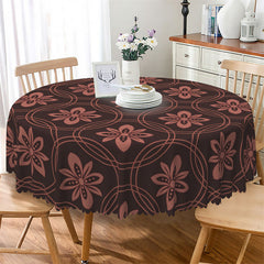 Lofaris Repeat Step Totem Floral Artistic Round Tablecloth