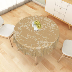 Lofaris Round Light Brown Marble Pattern Tablecloth