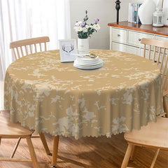 Lofaris Round Light Brown Marble Pattern Tablecloth